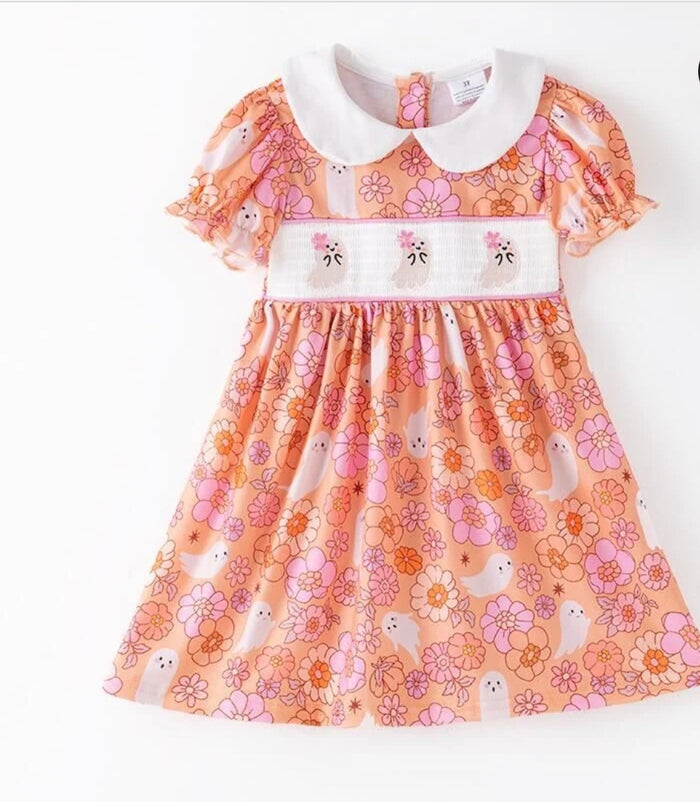 π» PREORDER Groovy Ghost Smocked Dress