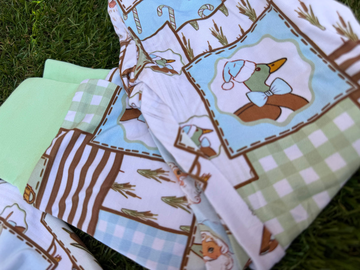 Vintage Christmas Patchwork Two Piece Set