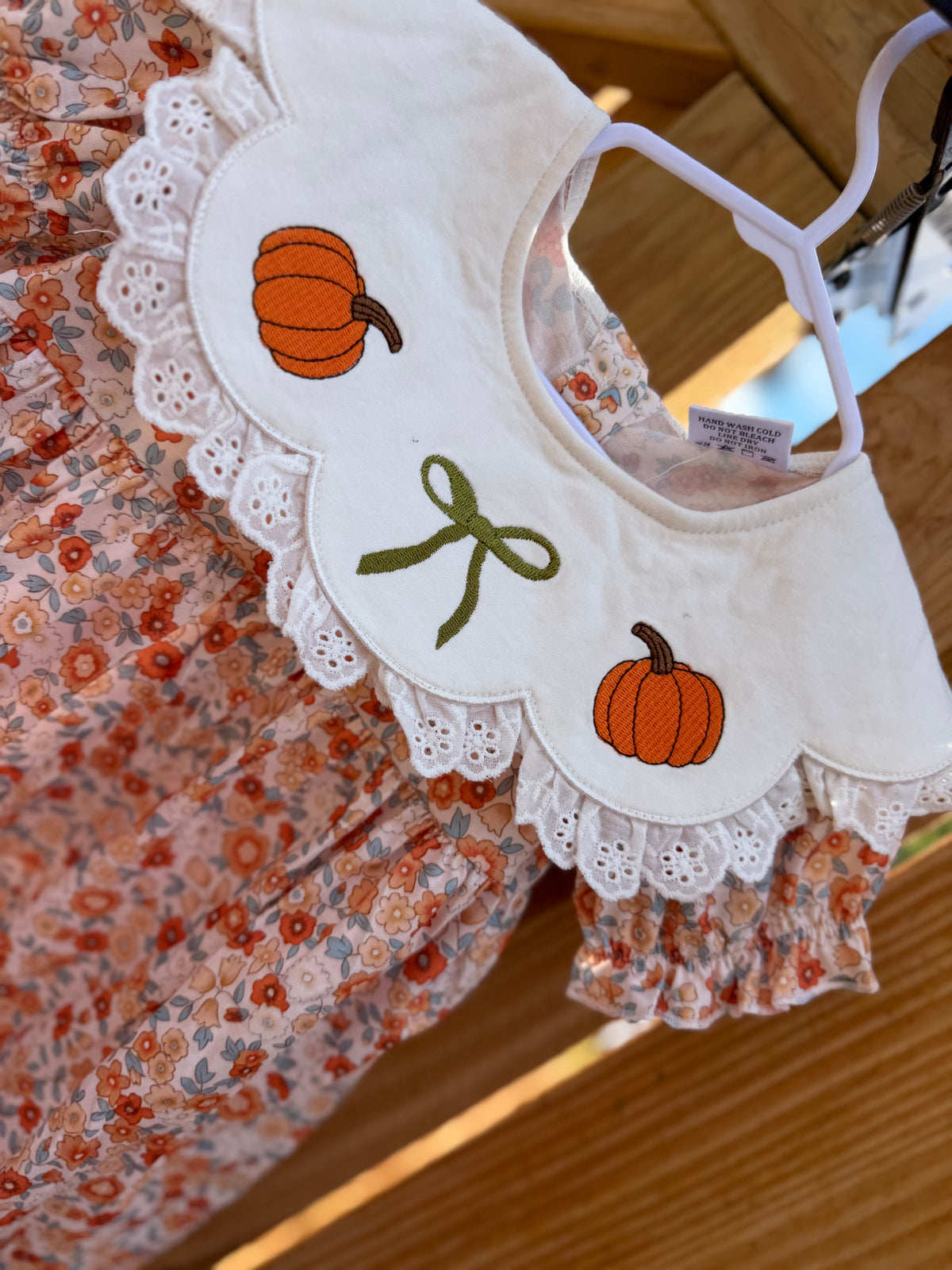 🎃 Pumpkin Patch Floral Dress