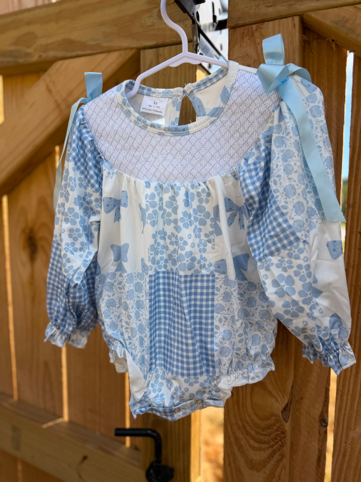 🩵 Bluebell Bow Patchwork Bubble