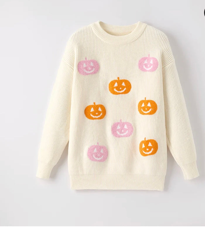 🎃 PREORDER Mommy & Me Pink Pumpkin Patch Sweater