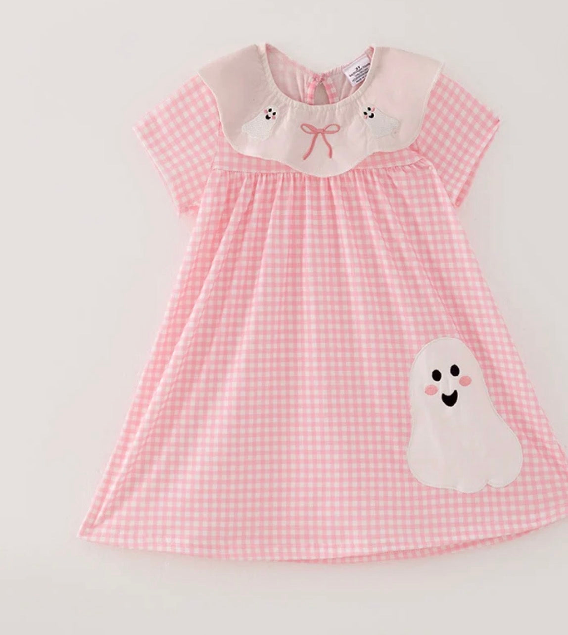 👻 PREORDER Pink Gingham Peek-a-Boo Ghost Dress
