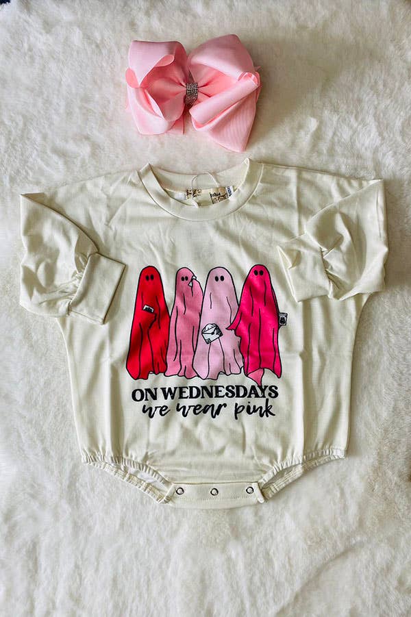👻 On Wednesdays We Wear Pink Bubble Romper