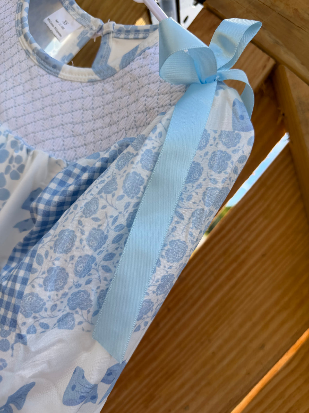 🩵 Bluebell Bow Patchwork Bubble
