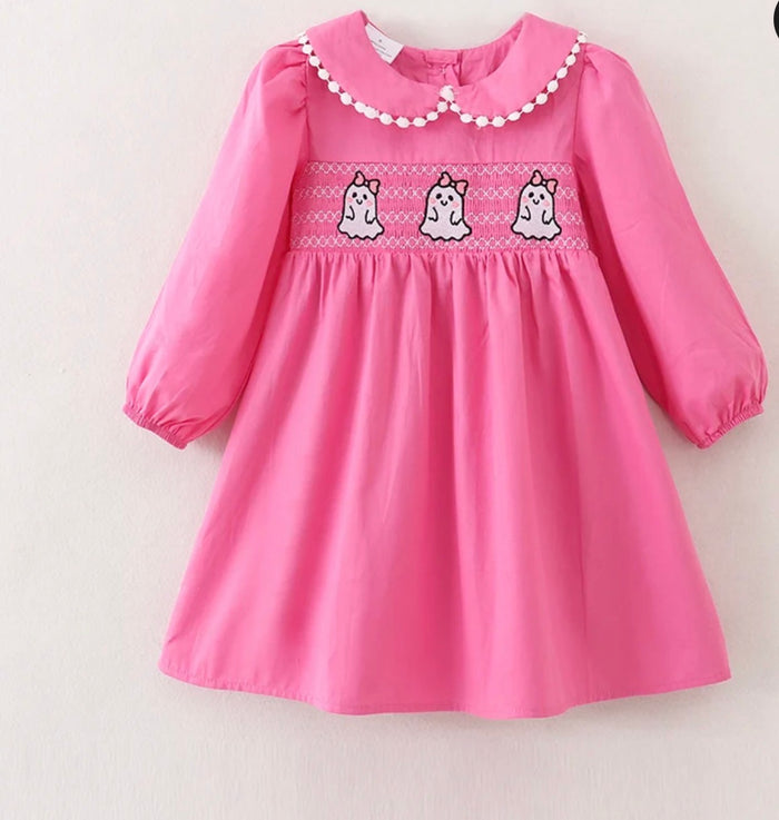 🎀 PREORDER Pretty in Pink Ghost Smocked Dress