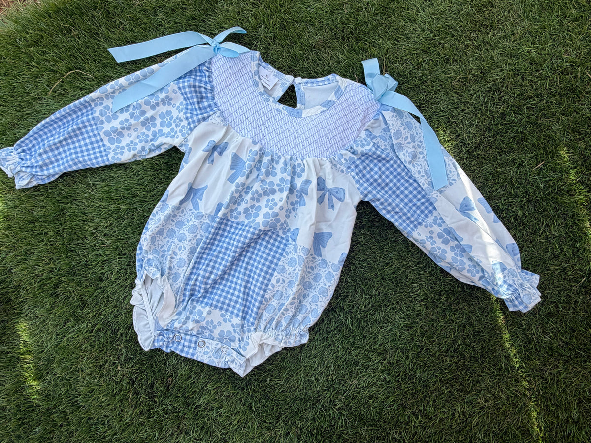 🩵 Bluebell Bow Patchwork Bubble