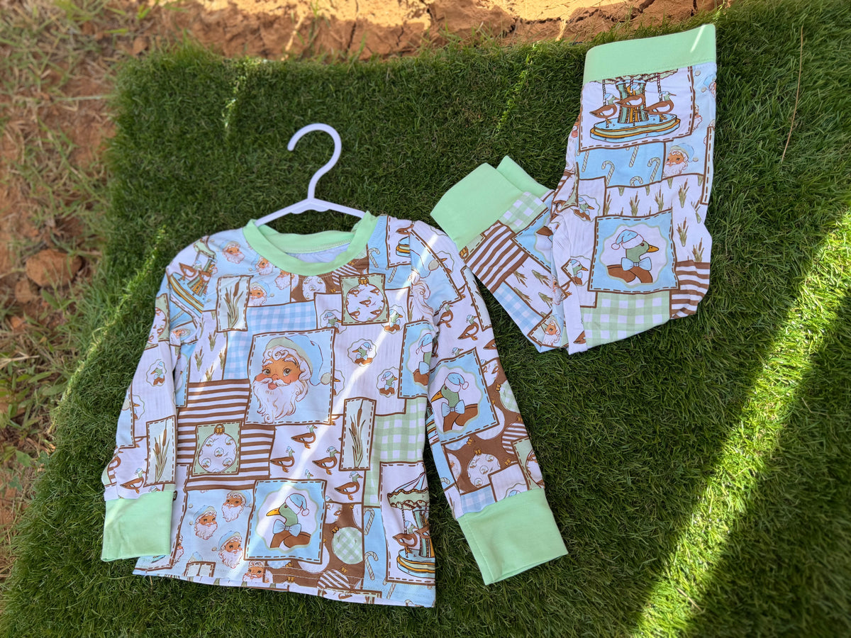 Vintage Christmas Patchwork Two Piece Set