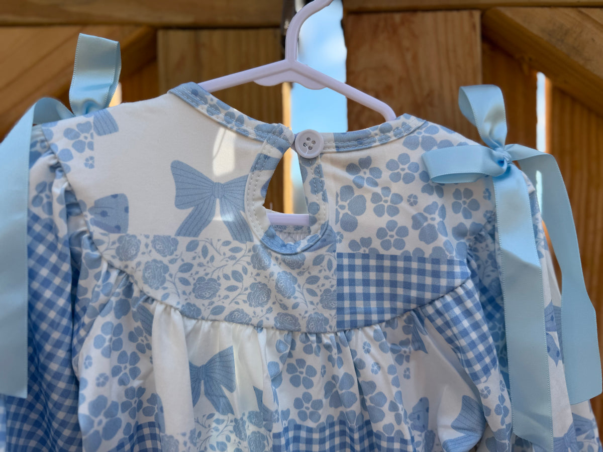 🩵 Bluebell Bow Patchwork Bubble