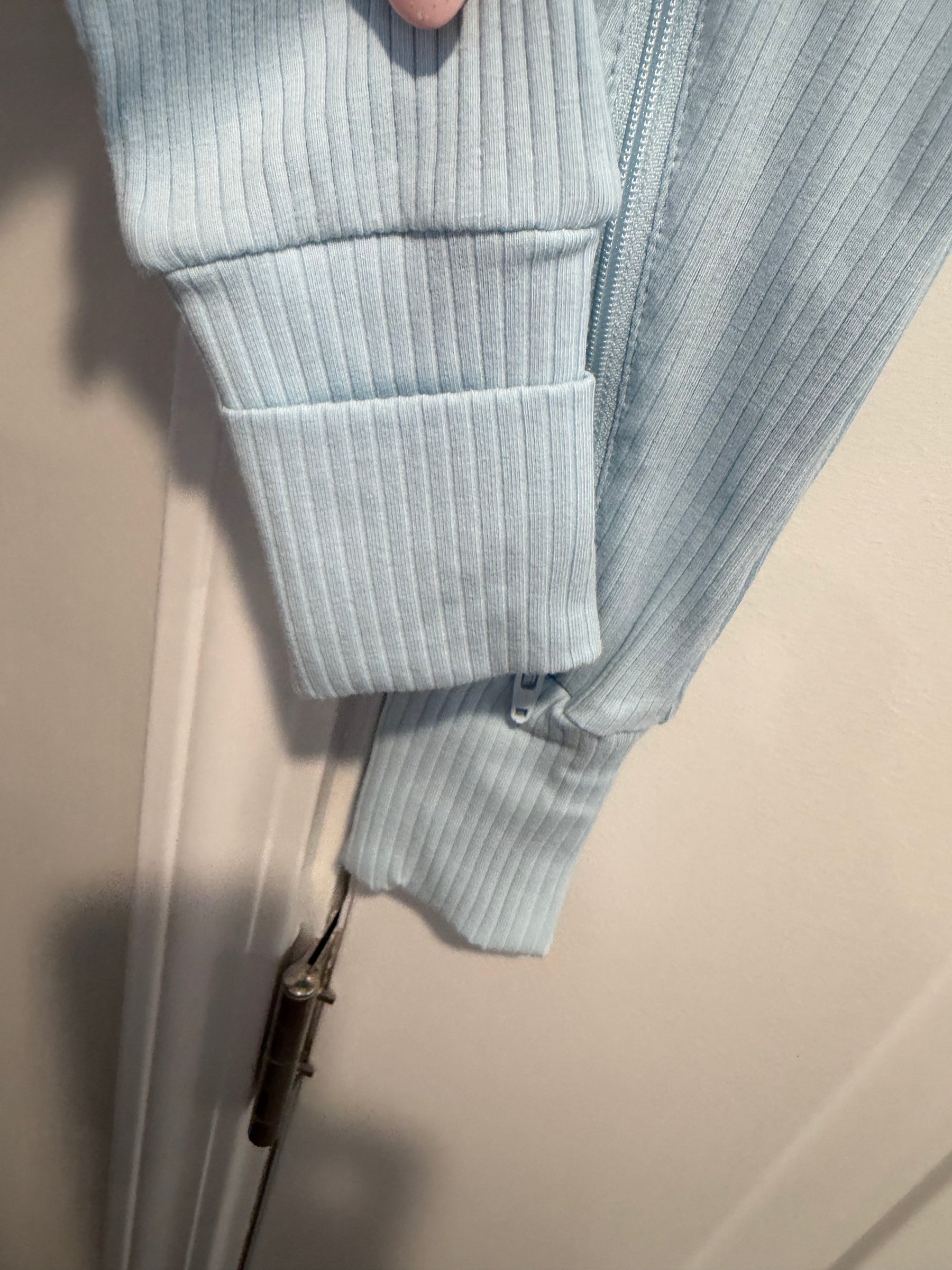 Baby Blue Ribbed Sleeper
