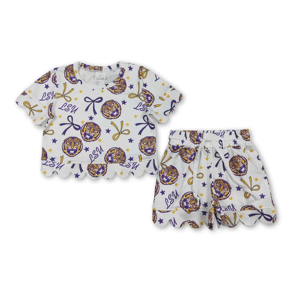🎀 Girls Scalloped Game Day Set