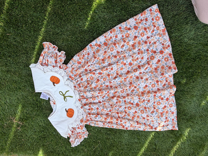 🎃 Pumpkin Patch Floral Dress